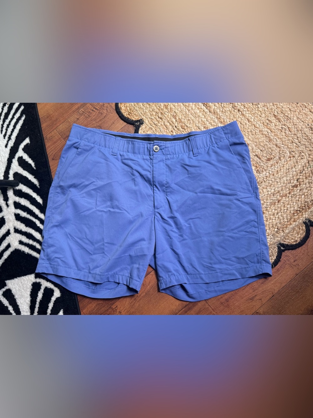 Under Armour Men’s Flat Front Performance Active Shorts Periwinkle blue size 42